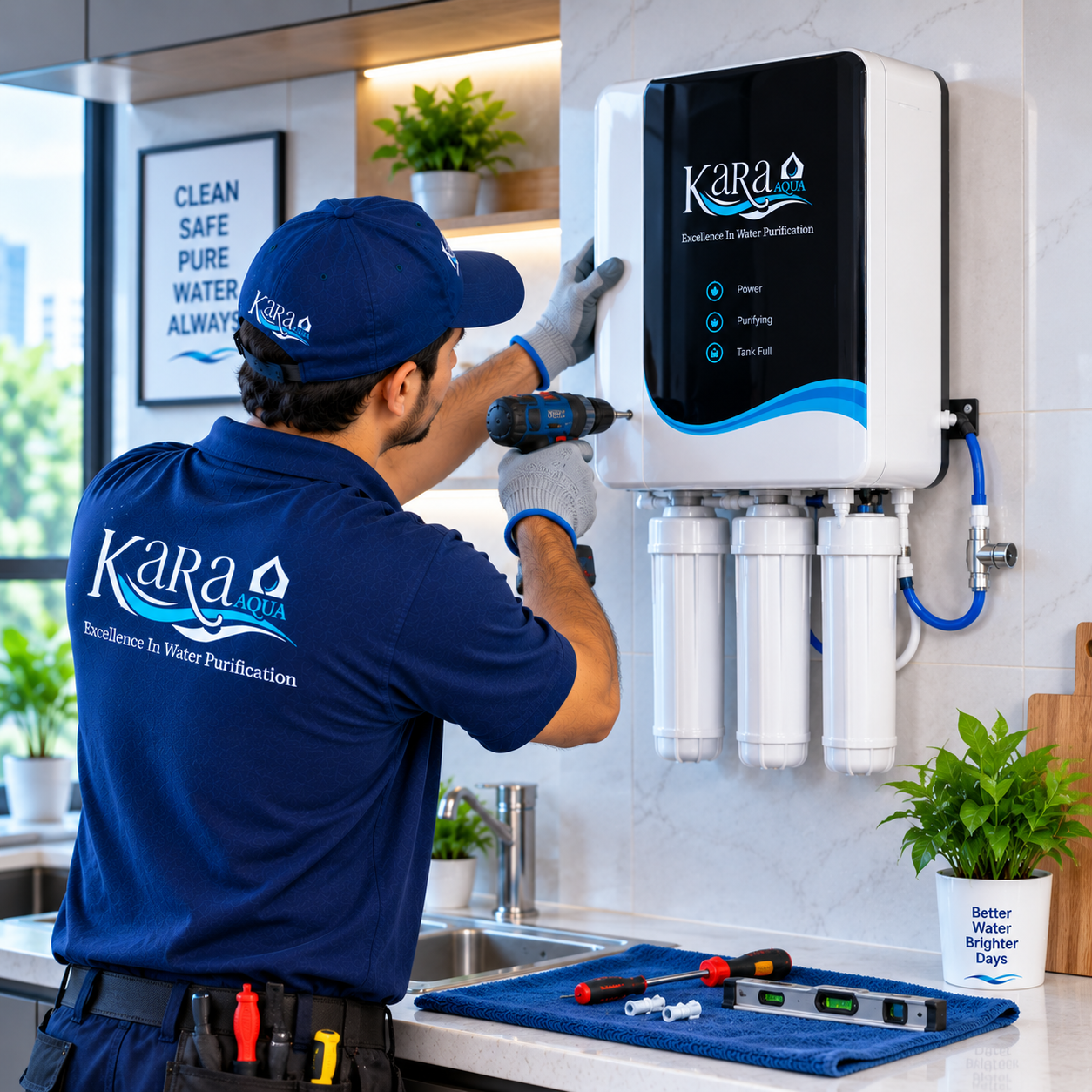 RO purifier installation