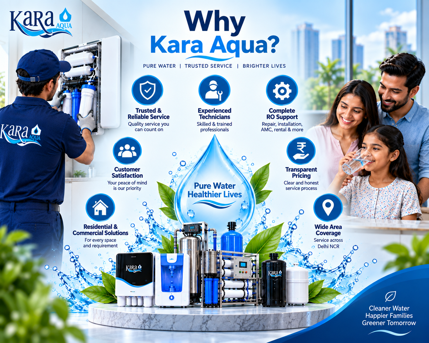 Professional water purification support for homes and businesses
