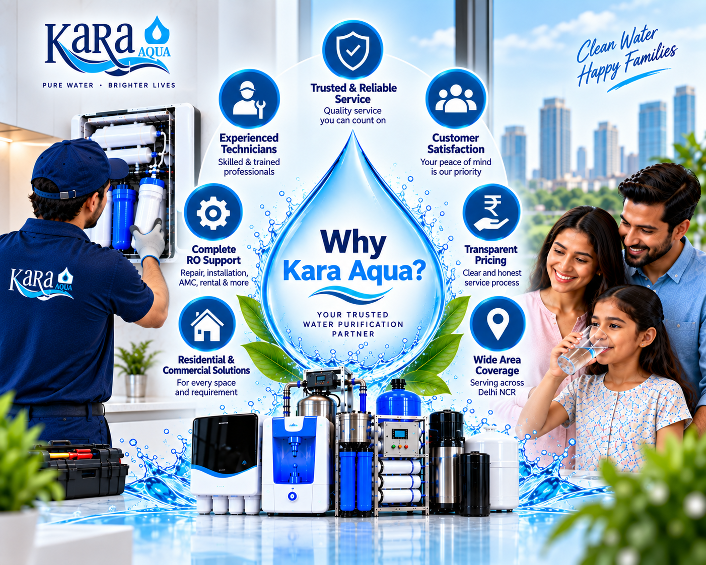 Professional water purification support for homes and businesses